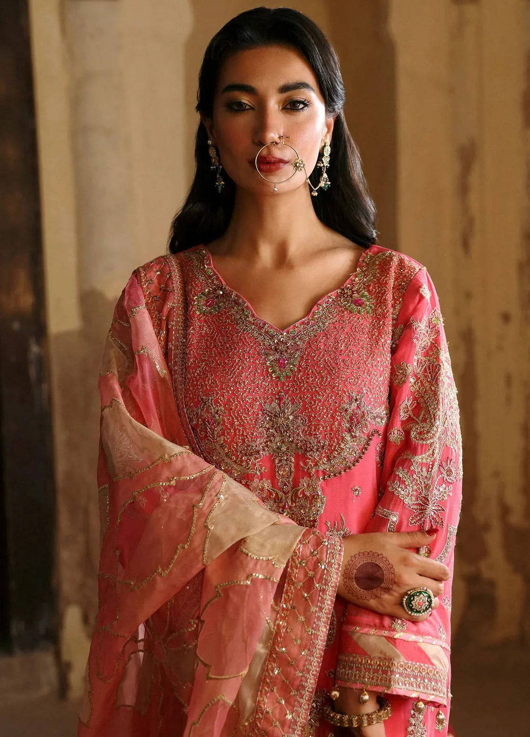 Emaan Adeel Embroidered Chiffon Suits Unstitched 3 Piece EA24DD Zaarbakht - Formals Collection