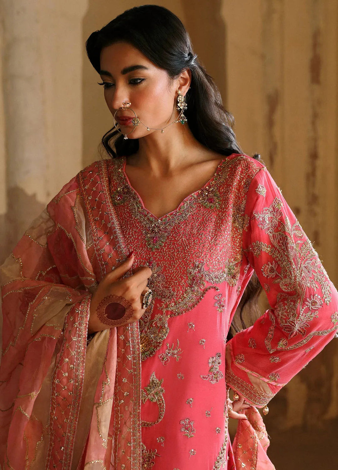 Emaan Adeel Embroidered Chiffon Suits Unstitched 3 Piece EA24DD Zaarbakht - Formals Collection