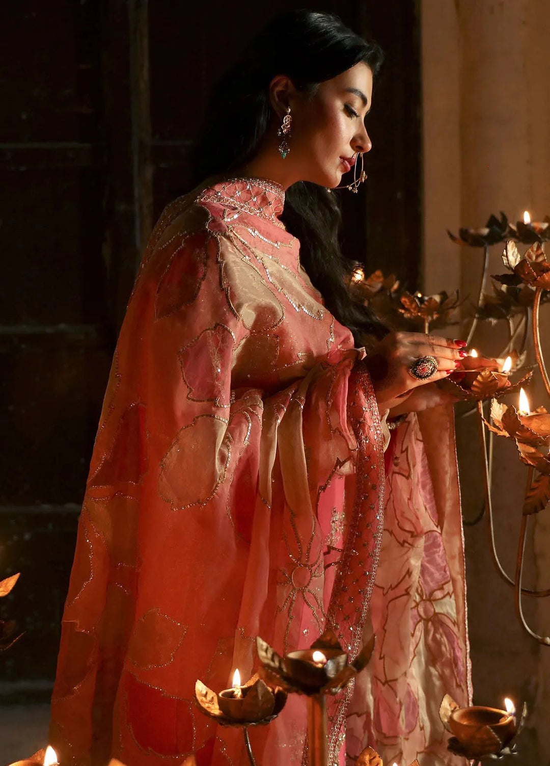 Emaan Adeel Embroidered Chiffon Suits Unstitched 3 Piece EA24DD Zaarbakht - Formals Collection