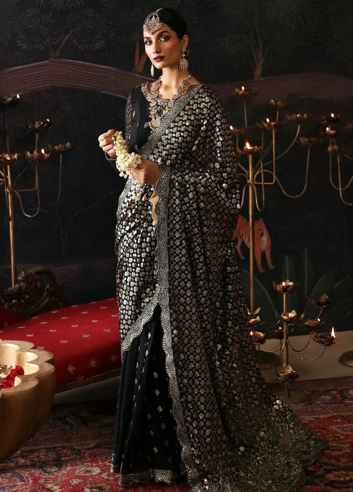 Emaan Adeel Embroidered Chiffon Suits Unstitched Saree EA24DD Zeba - Formals Collection