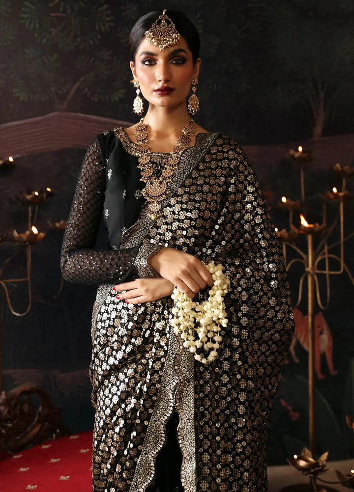 Emaan Adeel Embroidered Chiffon Suits Unstitched Saree EA24DD Zeba - Formals Collection