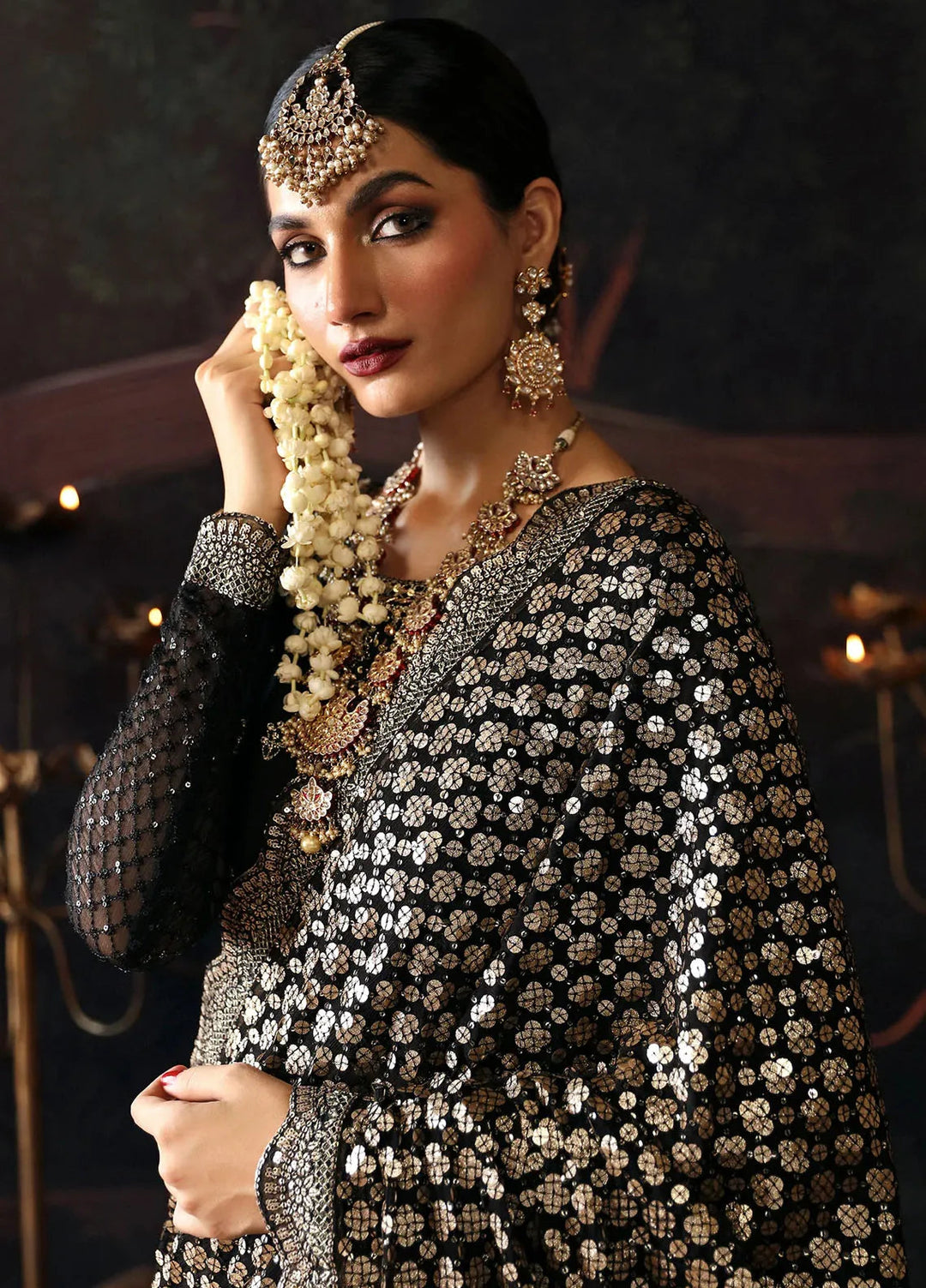 Emaan Adeel Embroidered Chiffon Suits Unstitched Saree EA24DD Zeba - Formals Collection