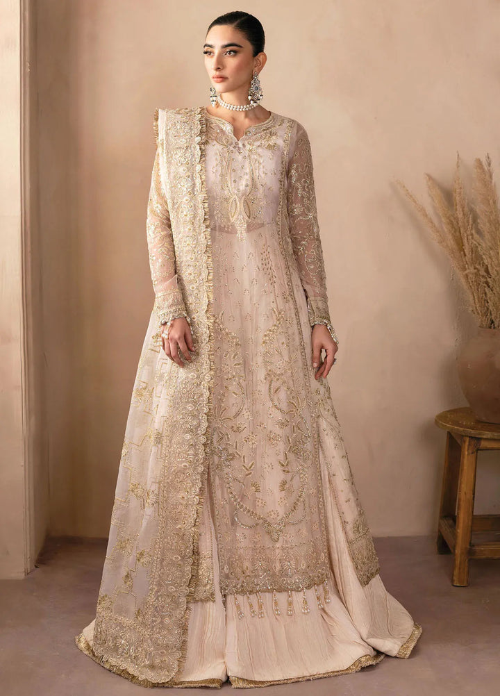 Emaan Adeel Embroidered Mesoury Suit Unstitched 3 Piece EA25CC Opaline - Luxury Collection