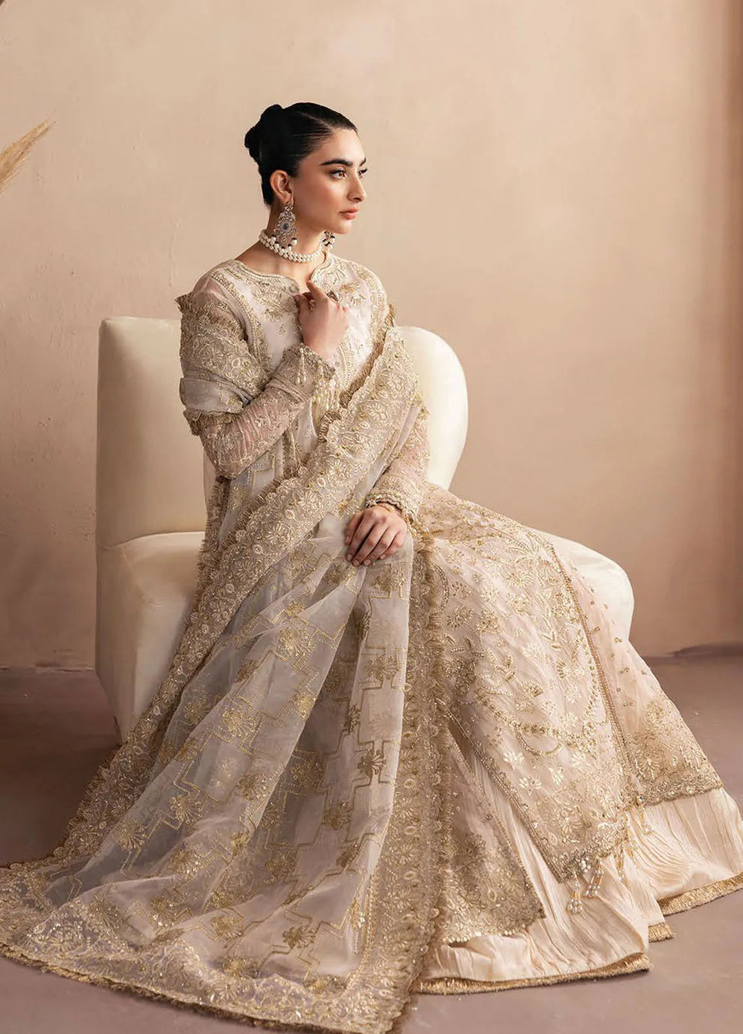 Emaan Adeel Embroidered Mesoury Suit Unstitched 3 Piece EA25CC Opaline - Luxury Collection