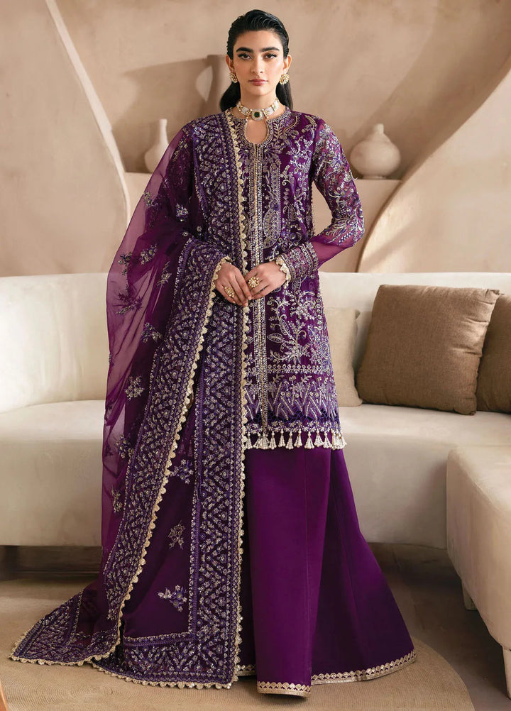 Emaan Adeel Embroidered Organza Suit Unstitched 3 Piece EA25CC Cornet - Luxury Collection