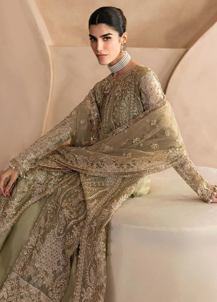 Emaan Adeel Embroidered Organza Suit Unstitched 3 Piece EA25CC Lustre - Luxury Collection