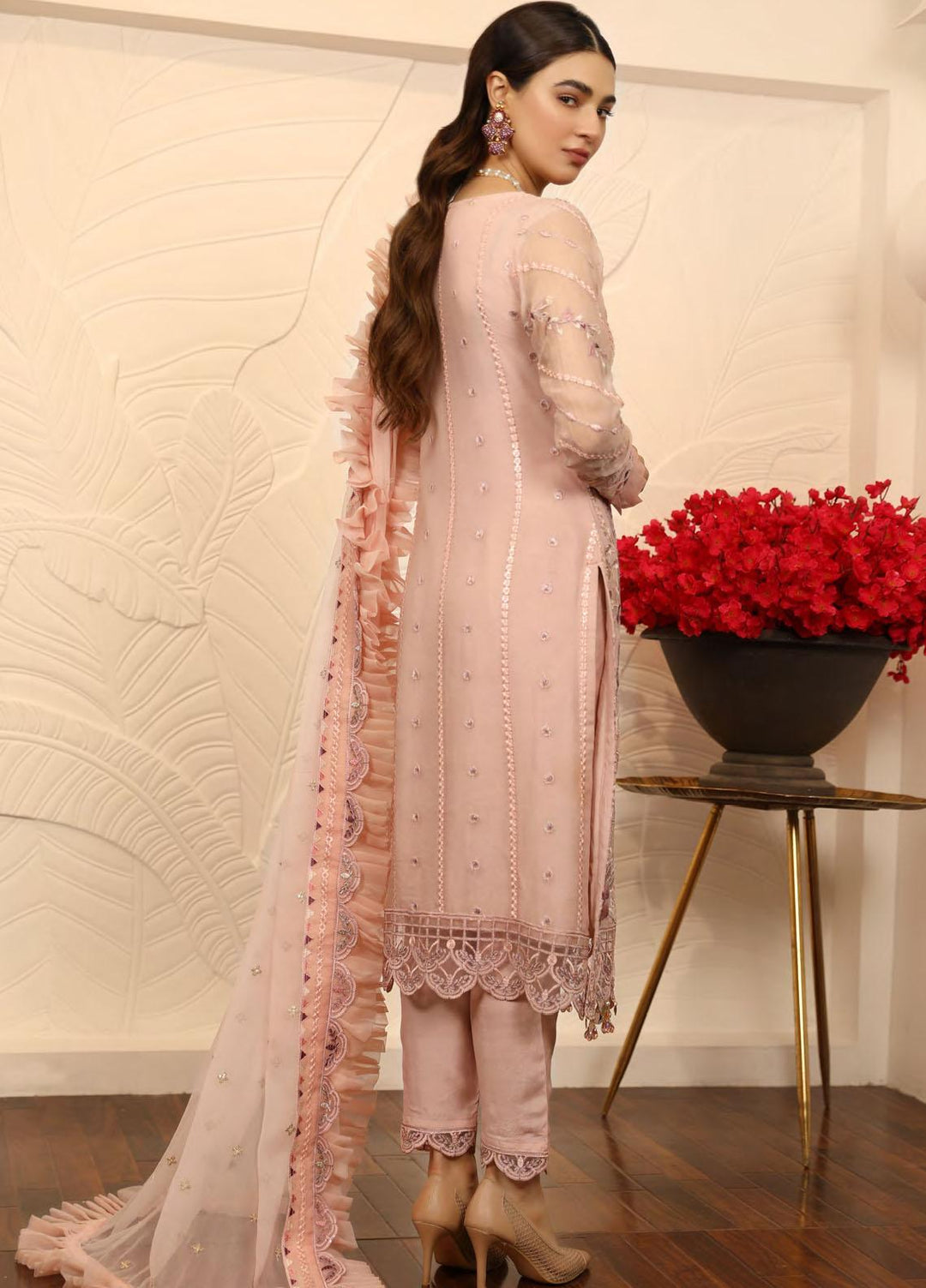 Emaan Adeel Embroidered Chiffon Suits Unstitched 3 Piece EA21LF LE-04 - Luxury Collection
