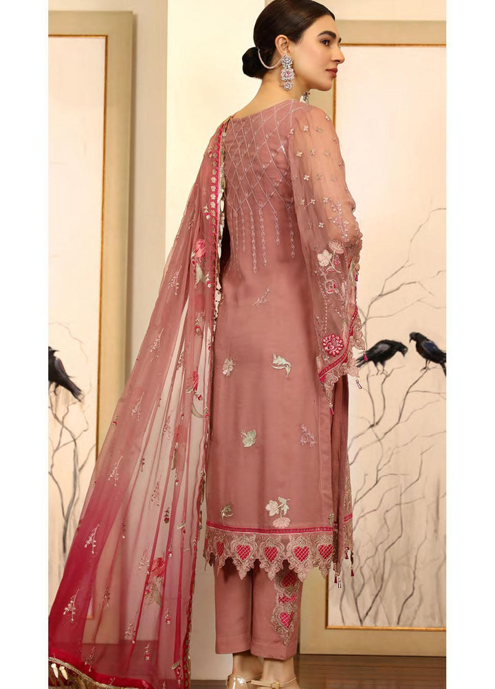 Emaan Adeel Embroidered Chiffon Suits Unstitched 3 Piece EA21LF LE-09 - Luxury Collection
