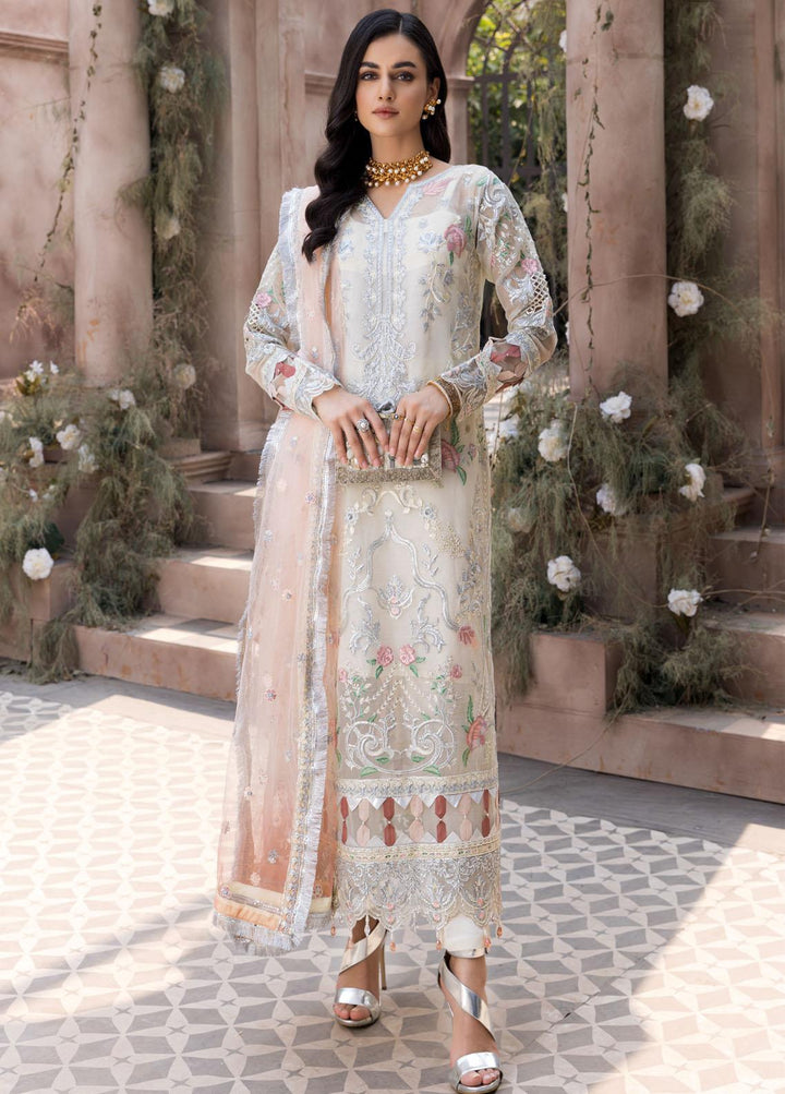 Le Festa By Emaan Adeel Embroidered Organza Suits Unstitched 3 Piece EA21-FP3 LR-01 - Premium Collection