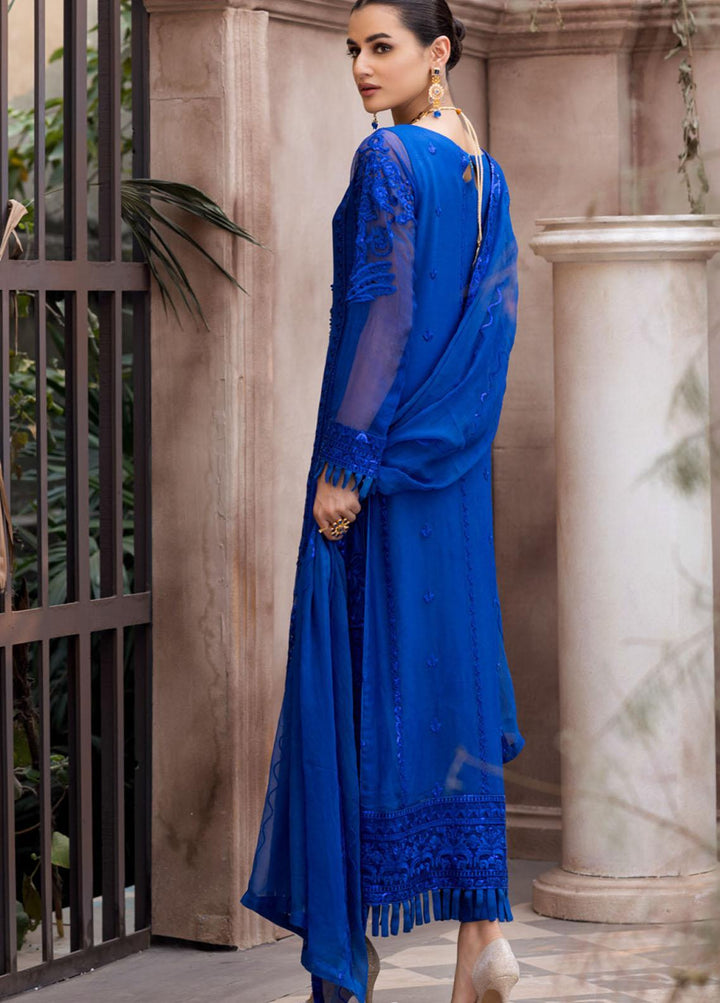 Le Festa By Emaan Adeel Embroidered Chiffon Suits Unstitched 3 Piece EA21-FP3 LR-02 - Premium Collection