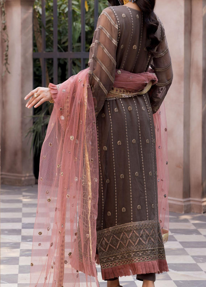 Le Festa By Emaan Adeel Embroidered Chiffon Suits Unstitched 3 Piece EA21-FP3 LR-06 - Premium Collection
