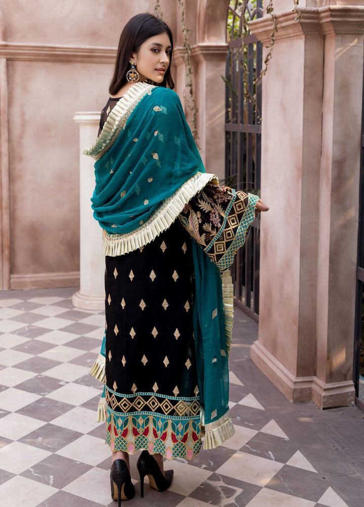 Le Festa By Emaan Adeel Embroidered Organza Suits Unstitched 3 Piece EA21-FP3 LR-07 - Premium Collection