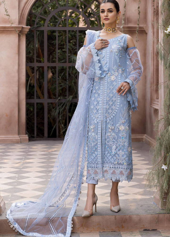 Le Festa By Emaan Adeel Embroidered Net Suits Unstitched 3 Piece EA21-FP3 LR-08 - Premium Collection