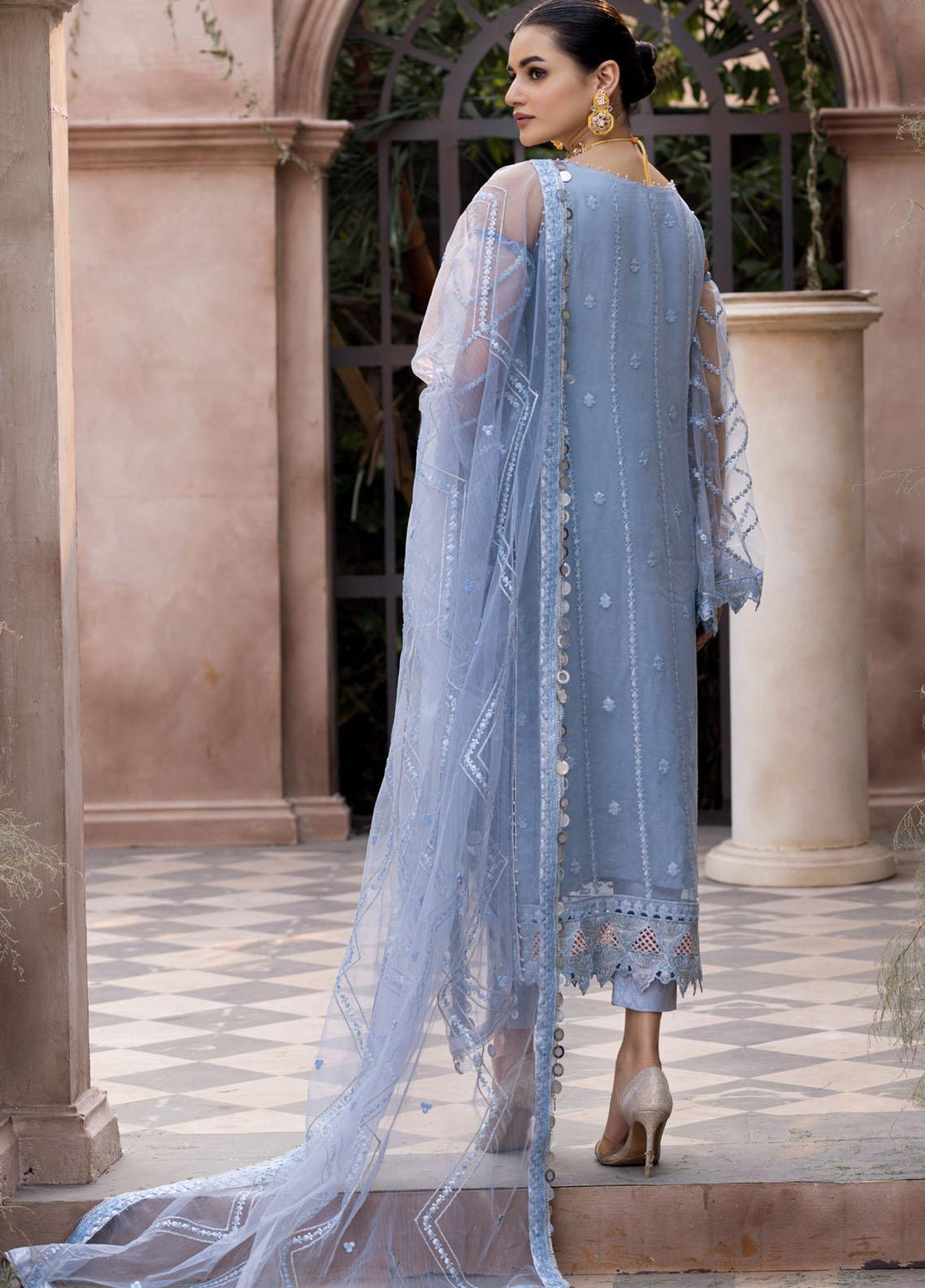 Le Festa By Emaan Adeel Embroidered Net Suits Unstitched 3 Piece EA21-FP3 LR-08 - Premium Collection