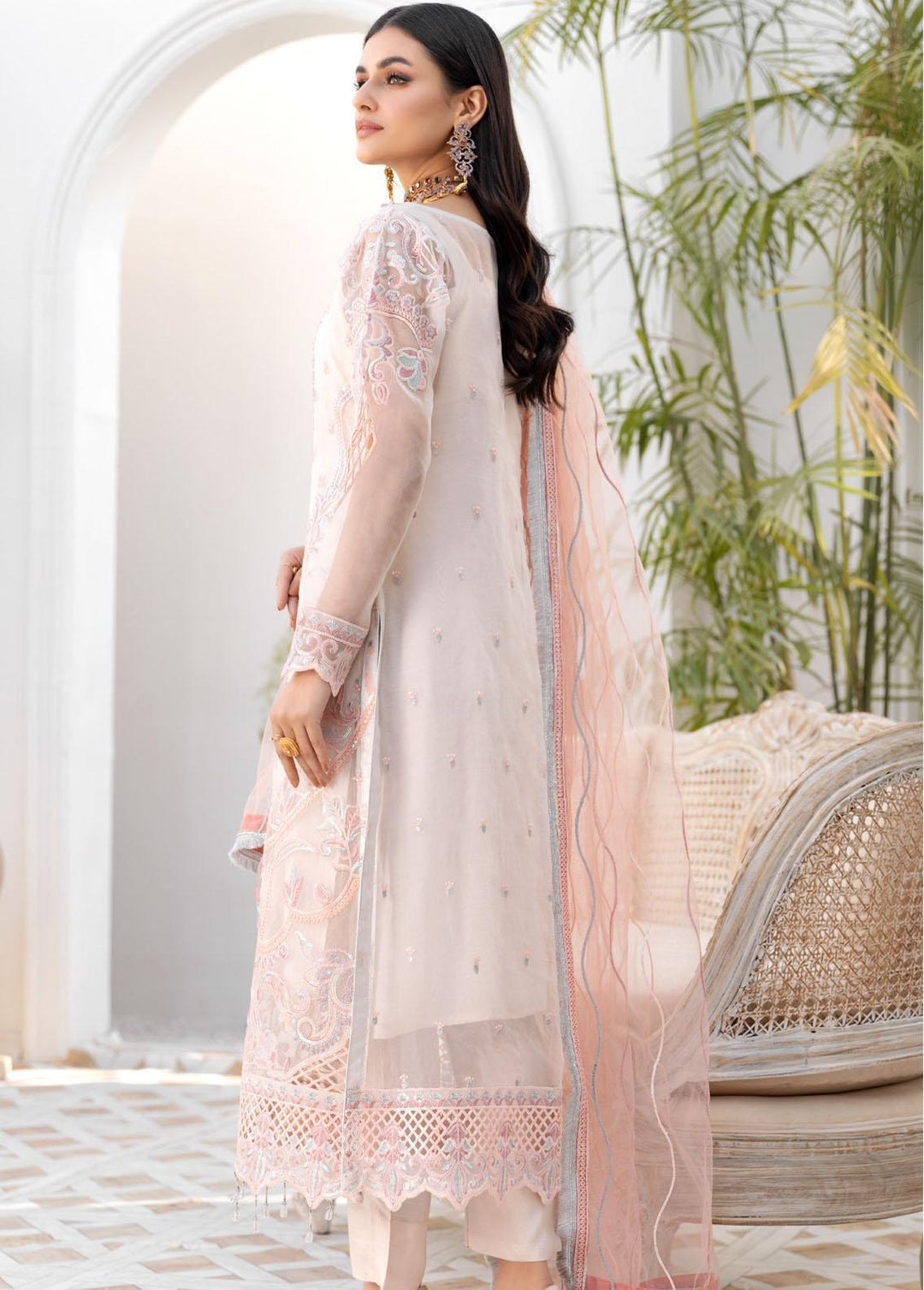 Le Festa By Emaan Adeel Embroidered Chiffon Suits Unstitched 3 Piece EA21-FP4 LF-404 - Premium Collection