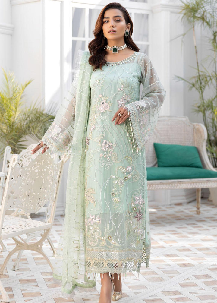 Le Festa By Emaan Adeel Embroidered Chiffon Suits Unstitched 3 Piece EA21-FP4 LF-406 - Premium Collection