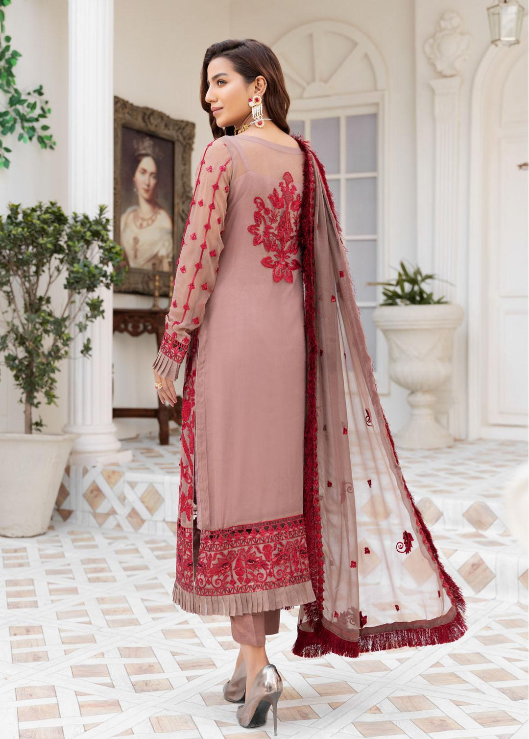 Le Festa By Emaan Adeel Embroidered Chiffon Suits Unstitched 3 Piece EA21-FP4 LF-407 - Premium Collection