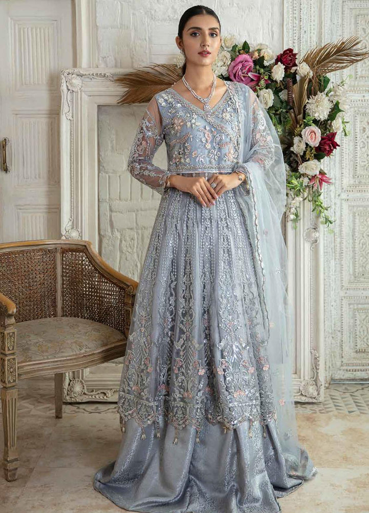 Emaan Adeel Embroidered Chiffon Suits Unstitched 3 Piece EA21FP LE-01 - Luxury Collection