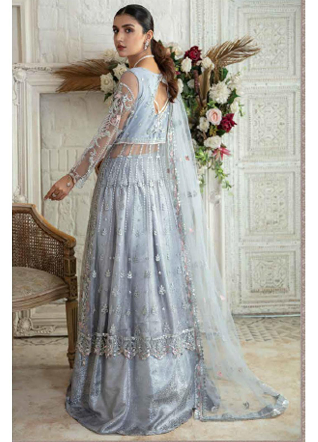 Emaan Adeel Embroidered Chiffon Suits Unstitched 3 Piece EA21FP LE-01 - Luxury Collection