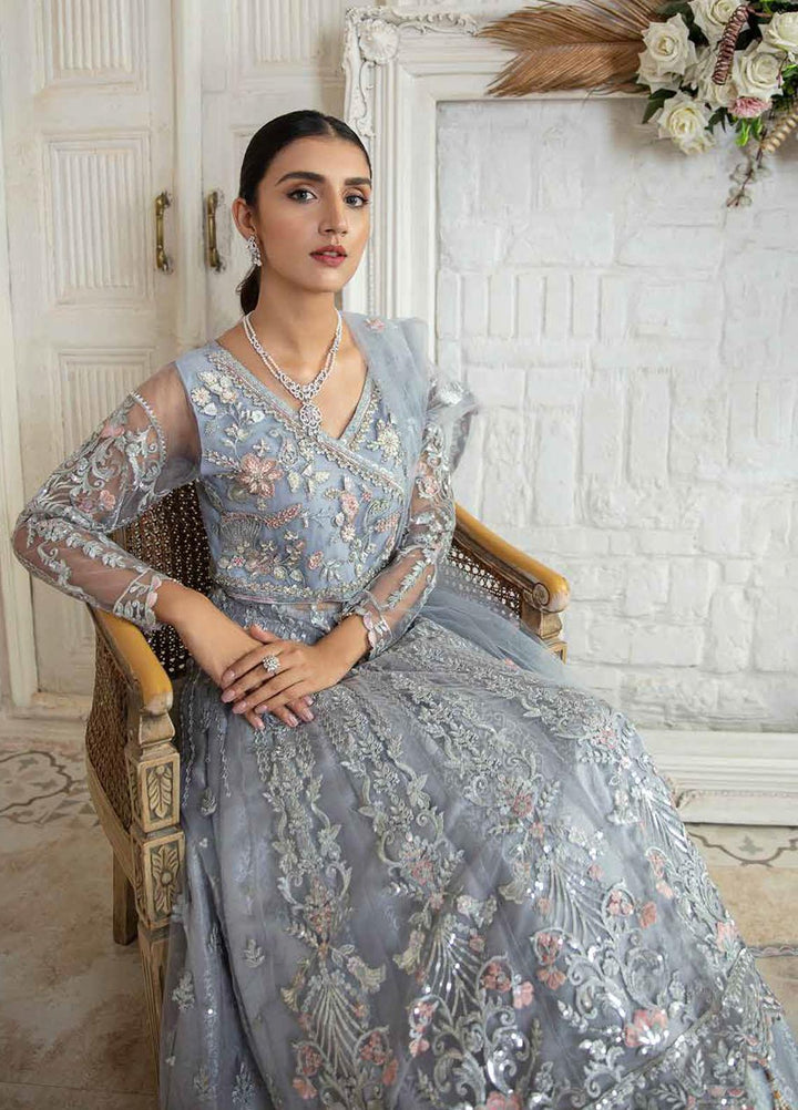 Emaan Adeel Embroidered Chiffon Suits Unstitched 3 Piece EA21FP LE-01 - Luxury Collection