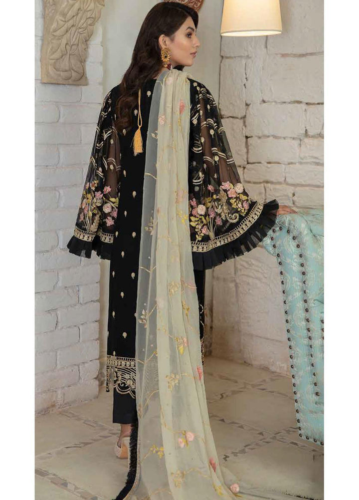 Emaan Adeel Embroidered Chiffon Suits Unstitched 3 Piece EA21FP LE-02 - Luxury Collection