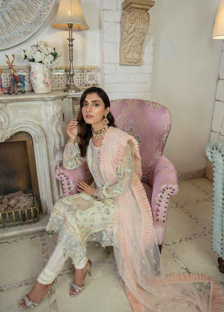 Emaan Adeel Embroidered Chiffon Suits Unstitched 3 Piece EA21FP LE-03 - Luxury Collection