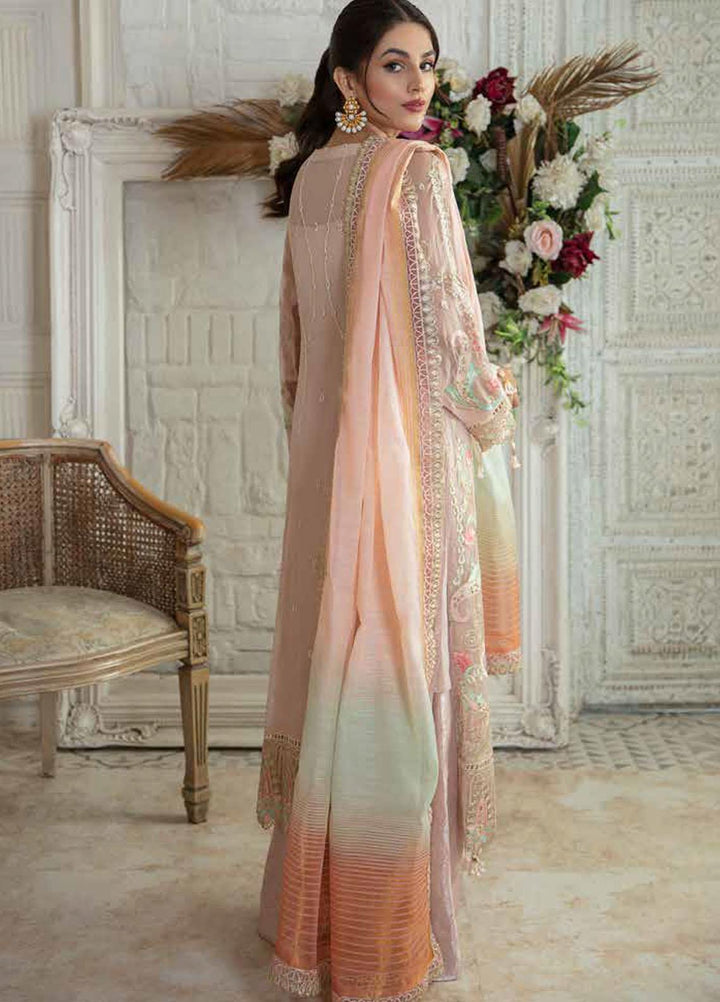 Emaan Adeel Embroidered Chiffon Suits Unstitched 3 Piece EA21FP LE-06 - Luxury Collection