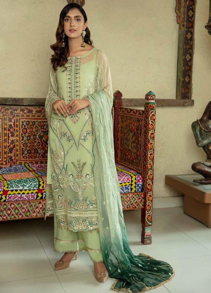 Emaan Adeel Embroidered Chiffon Suits Unstitched 3 Piece EA21FP LE-07 - Luxury Collection