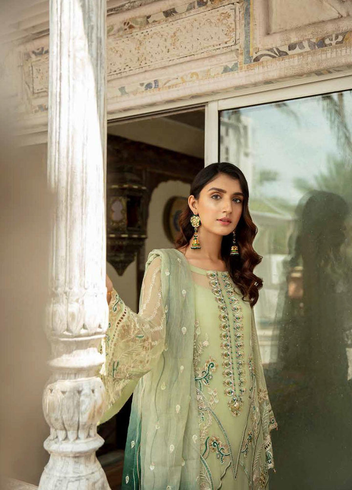 Emaan Adeel Embroidered Chiffon Suits Unstitched 3 Piece EA21FP LE-07 - Luxury Collection