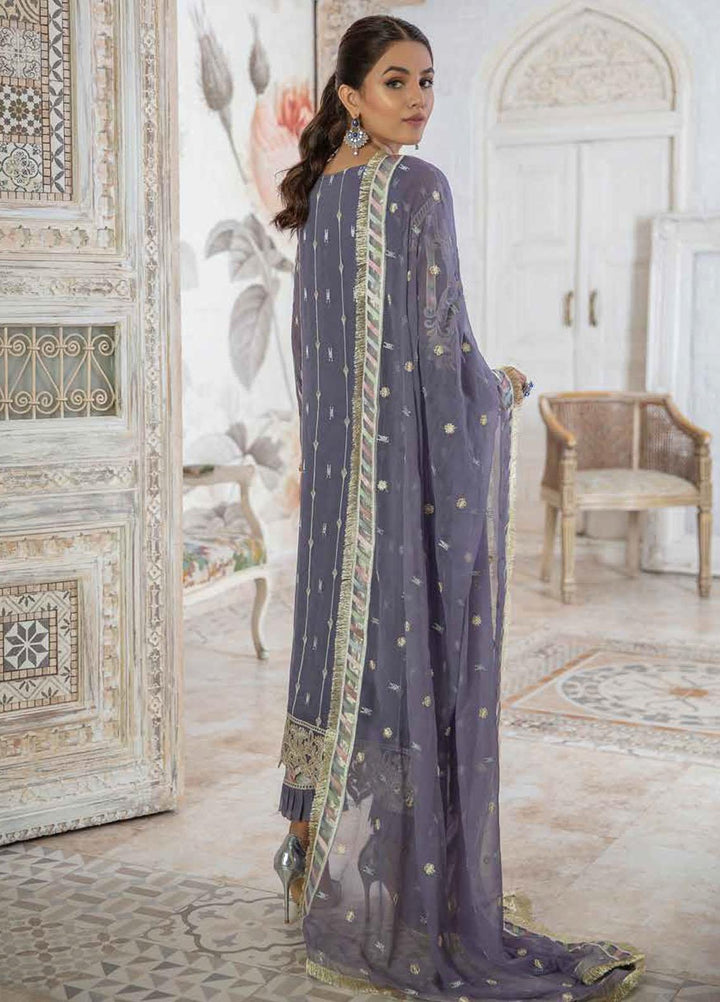 Emaan Adeel Embroidered Chiffon Suits Unstitched 3 Piece EA21FP LE-08 - Luxury Collection