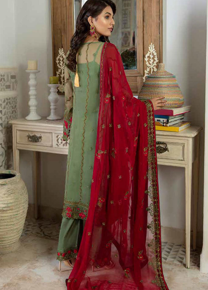Emaan Adeel Embroidered Chiffon Suits Unstitched 3 Piece EA21FP LE-09 - Luxury Collection