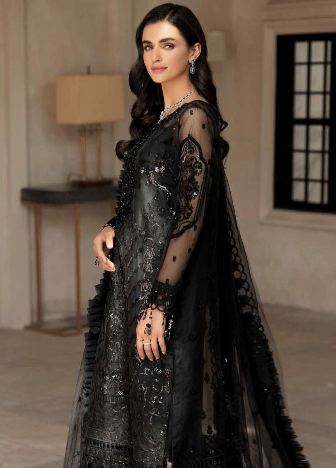 Le Festa By Emaan Adeel Embroidered Organza Suit Unstitched 3 Piece EA22-LF5 LF-501 - Premium Collection