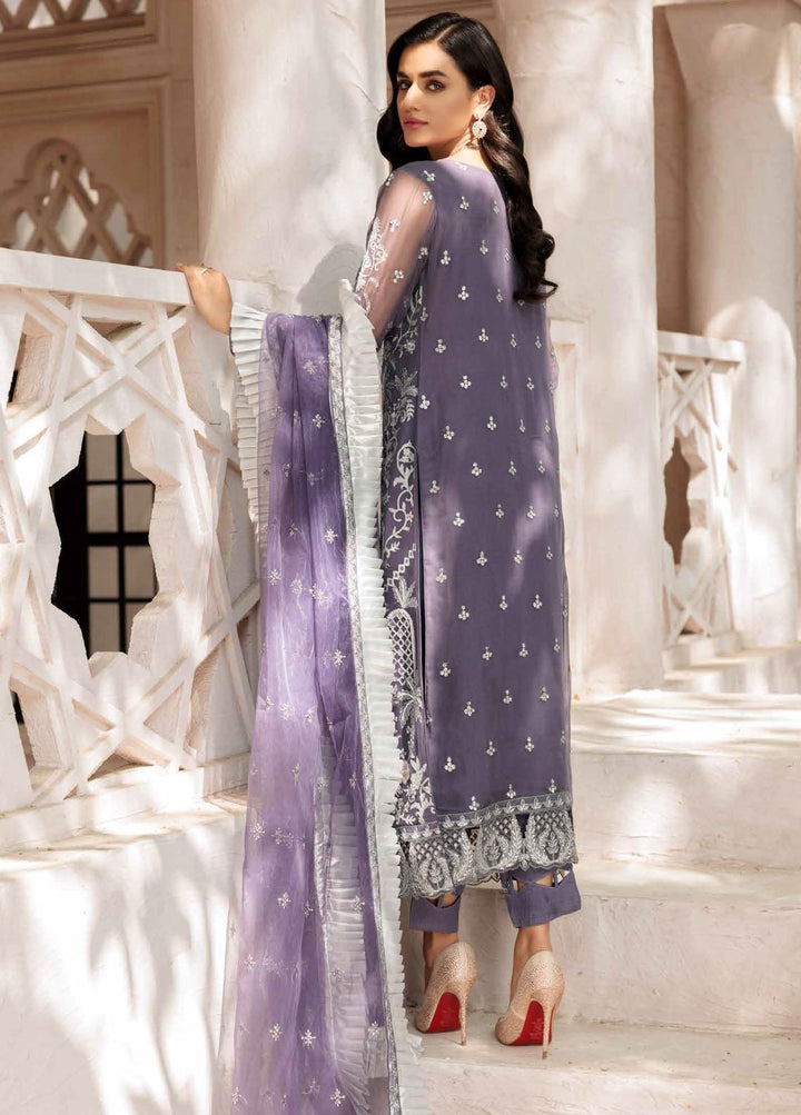 Le Festa By Emaan Adeel Embroidered Chiffon Suit Unstitched 3 Piece EA22-LF5 LF-502 - Premium Collection