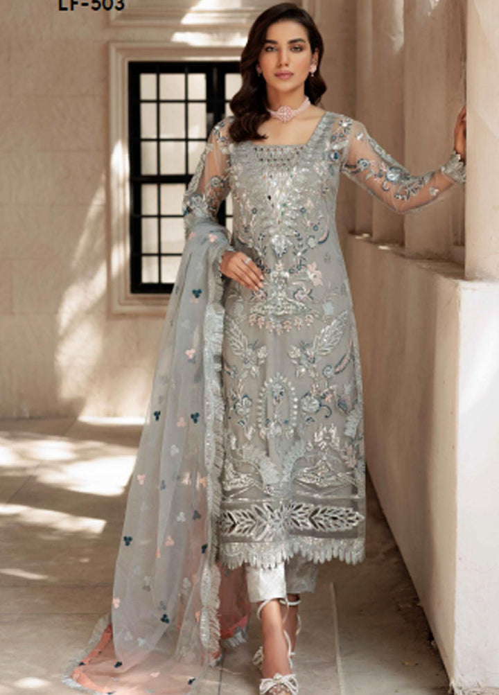 Le Festa By Emaan Adeel Embroidered Net Suit Unstitched 3 Piece EA22-LF5 LF-503 - Premium Collection