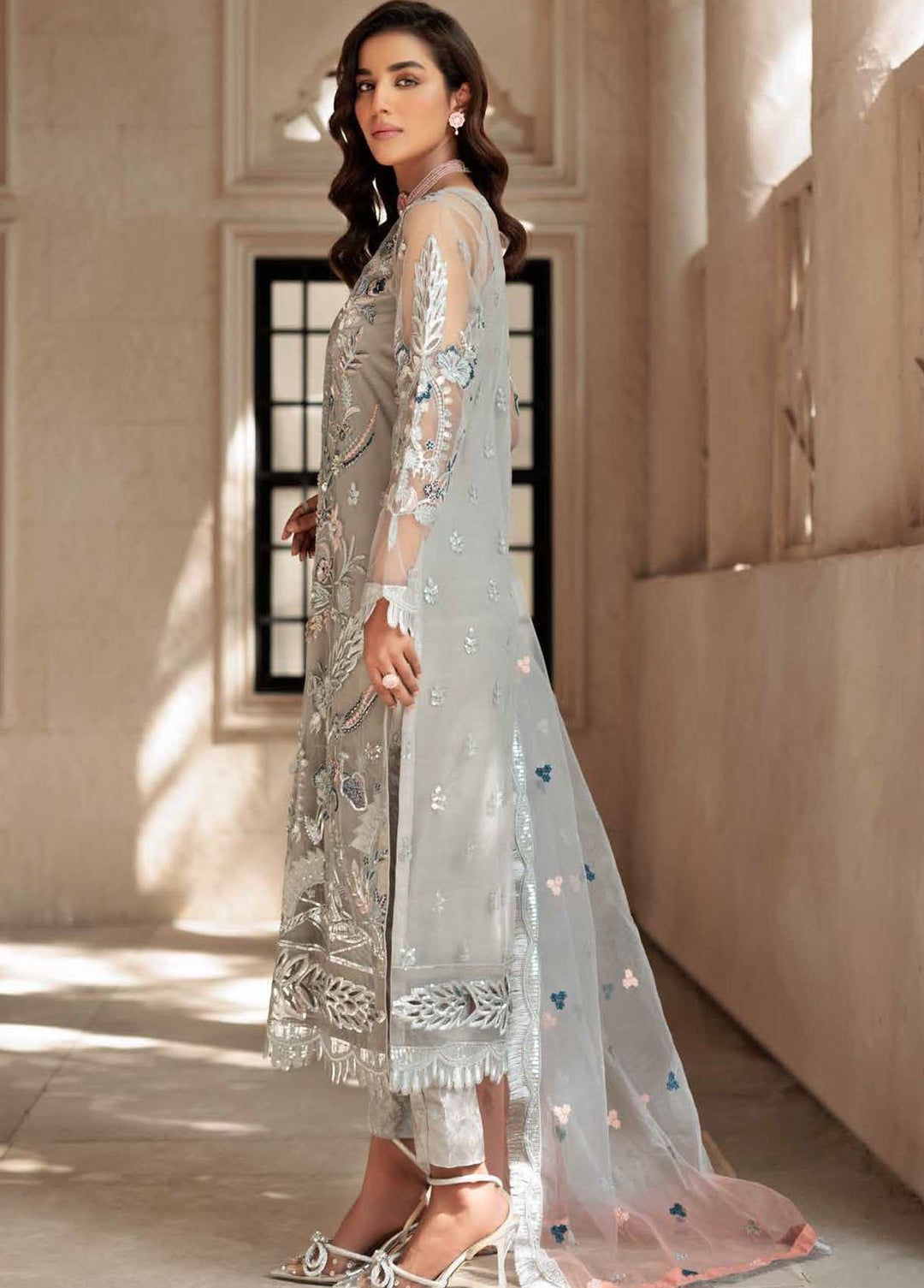 Le Festa By Emaan Adeel Embroidered Net Suit Unstitched 3 Piece EA22-LF5 LF-503 - Premium Collection