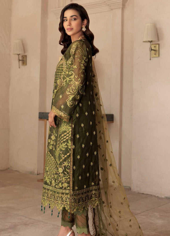 Le Festa By Emaan Adeel Embroidered Organza Suit Unstitched 3 Piece EA22-LF5 LF-507 - Premium Collection