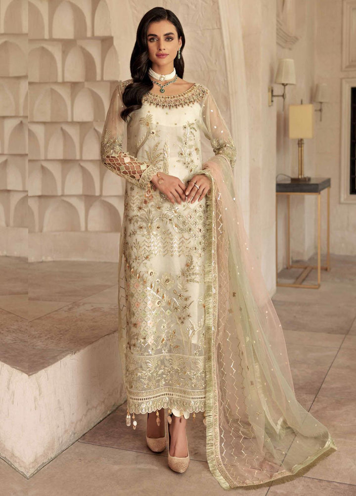 Le Festa By Emaan Adeel Embroidered Organza Suit Unstitched 3 Piece EA22-LF5 LF-508 - Premium Collection