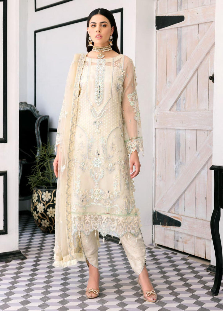 Le Festa By Emaan Adeel Embroidered Organza Suits Unstitched 3 Piece EA22-LF6 LF-601 - Premium Collection