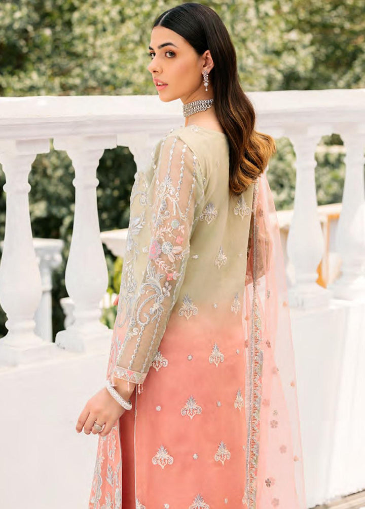 Le Festa By Emaan Adeel Embroidered Organza Suits Unstitched 3 Piece EA22-LF6 LF-603 - Premium Collection