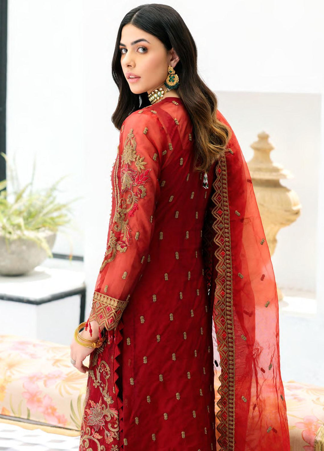 Le Festa By Emaan Adeel Embroidered Organza Suits Unstitched 3 Piece EA22-LF6 LF-606 - Premium Collection