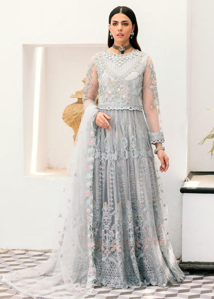 Le Festa By Emaan Adeel Embroidered Net Suits Unstitched 3 Piece EA22-LF6 LF-608 - Premium Collection