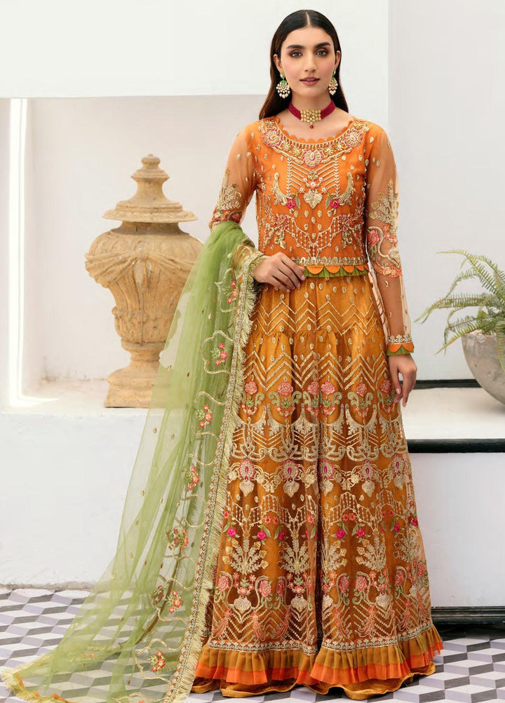 Le Festa By Emaan Adeel Embroidered Net Suits Unstitched 3 Piece EA22-LF6 LF-609 - Premium Collection