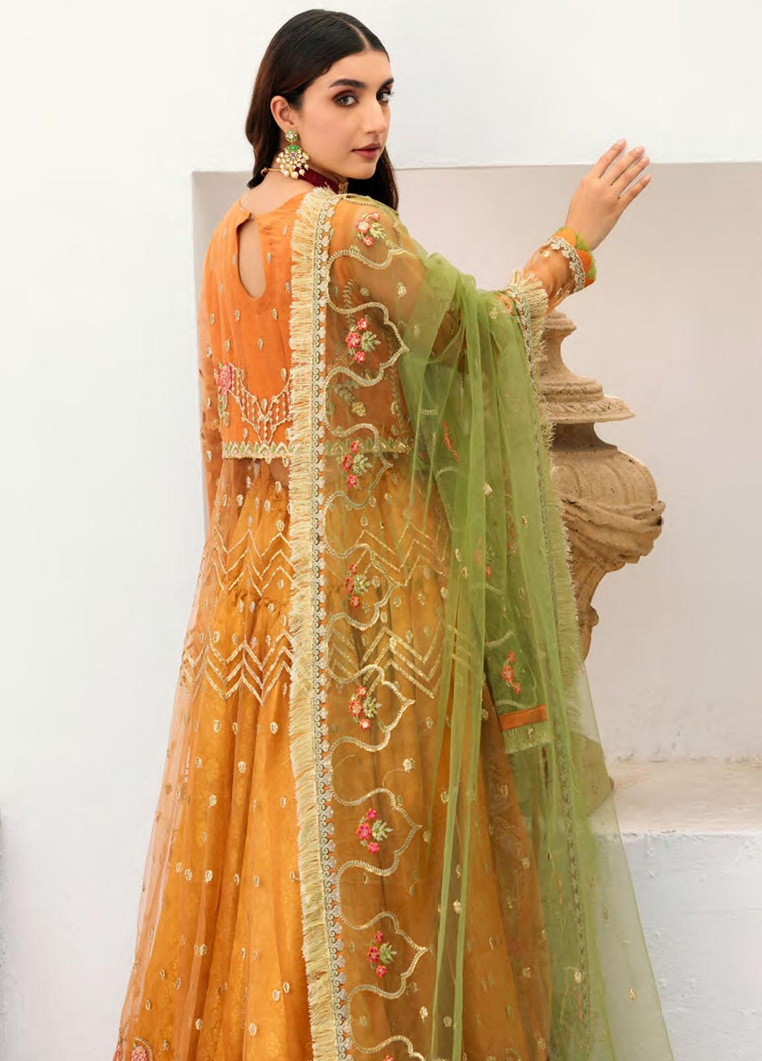 Le Festa By Emaan Adeel Embroidered Net Suits Unstitched 3 Piece EA22-LF6 LF-609 - Premium Collection