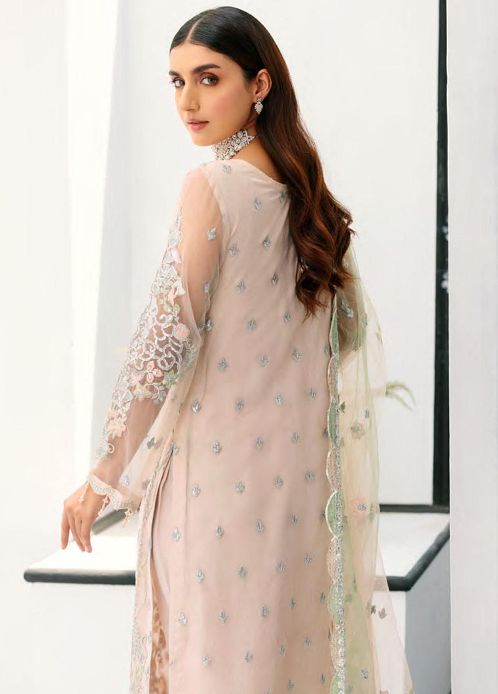 Le Festa By Emaan Adeel Embroidered Net Suits Unstitched 3 Piece EA22-LF6 LF-610 - Premium Collection