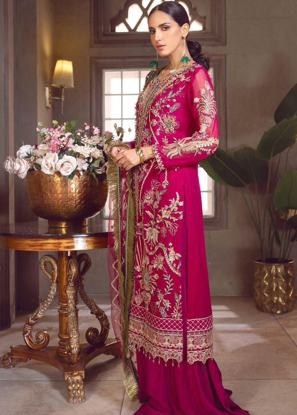 Le Festa By Emaan Adeel Embroidered Chiffon Suits Unstitched 3 Piece EA23-P6 LF-701 - Premium Collection