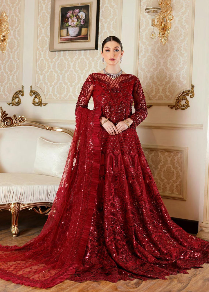 Mahermah By Emaan Adeel Embroidered Net Suits Unstitched 3 Piece EA22-M3 MB-302 - Luxury Collection