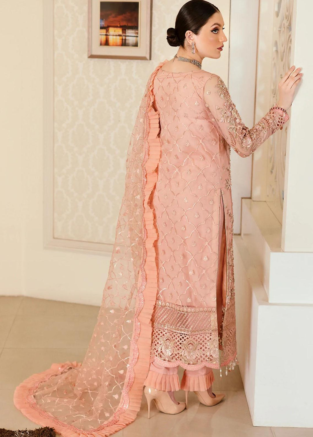 Mahermah By Emaan Adeel Embroidered Net Suits Unstitched 3 Piece EA22-M3 MB-303 - Luxury Collection