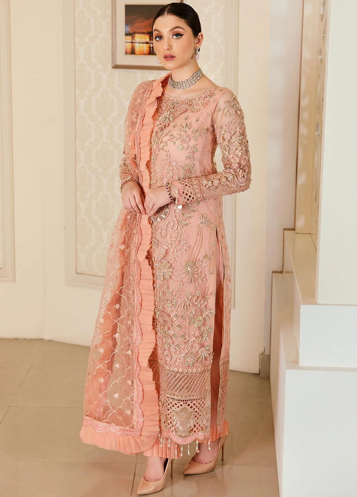 Mahermah By Emaan Adeel Embroidered Net Suits Unstitched 3 Piece EA22-M3 MB-303 - Luxury Collection