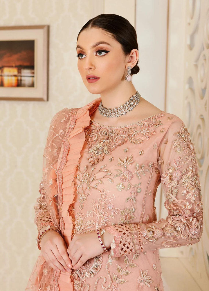 Mahermah By Emaan Adeel Embroidered Net Suits Unstitched 3 Piece EA22-M3 MB-303 - Luxury Collection