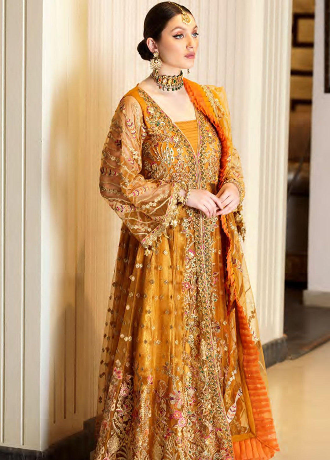 Mahermah By Emaan Adeel Embroidered Net Suits Unstitched 3 Piece EA22-M3 MB-305 - Luxury Collection